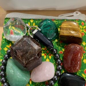 Colorful Gemstone Collection with Beaded Bracelet